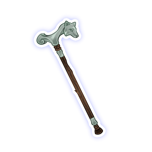 Silver Wolf Cane
